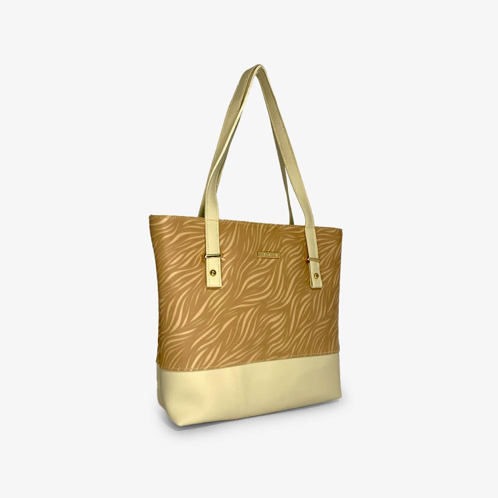 Color Blocked Light Brown-White