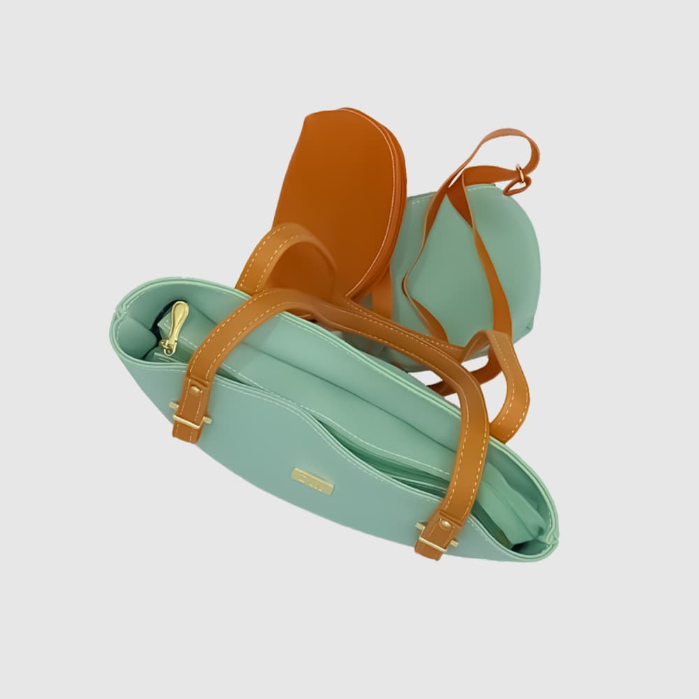 Doir Aqua & Brown Tote Bag