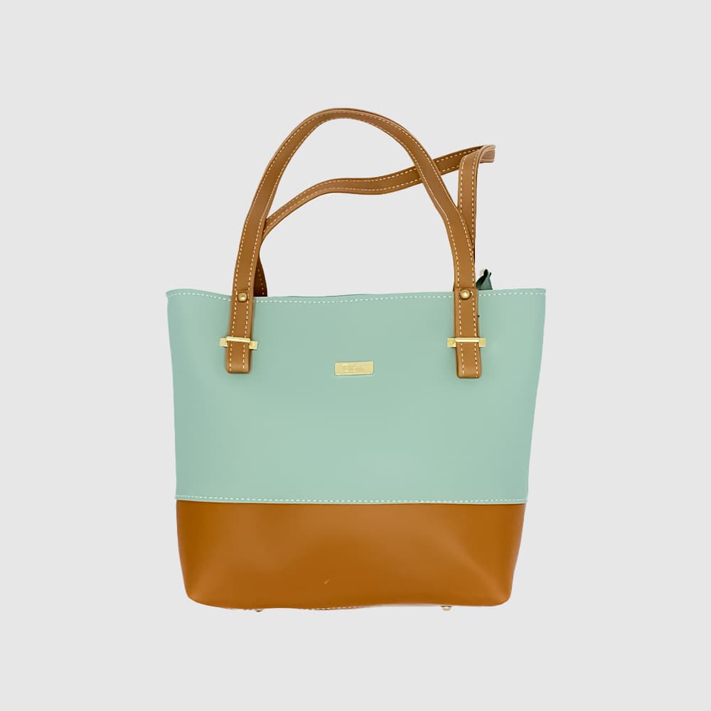 Doir Aqua & Brown Tote Bag