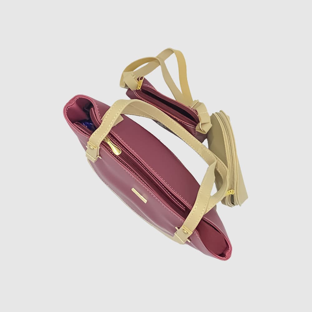 Doir Maroon & Gray Tote Bag