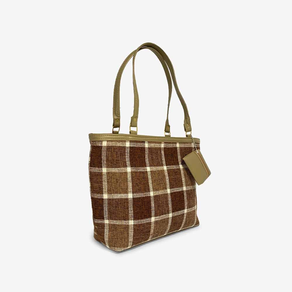 Zenve Check Pattern Tote Bag