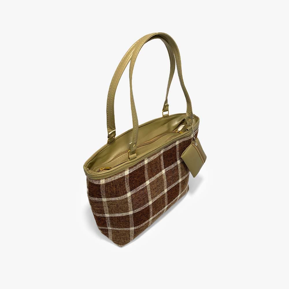 Zenve Check Pattern Tote Bag
