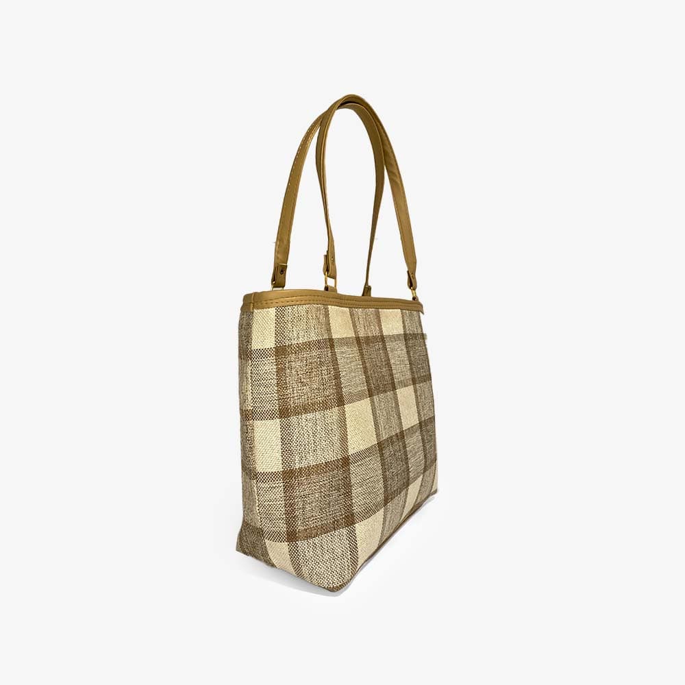 Check Pattern Gray Tote Bag