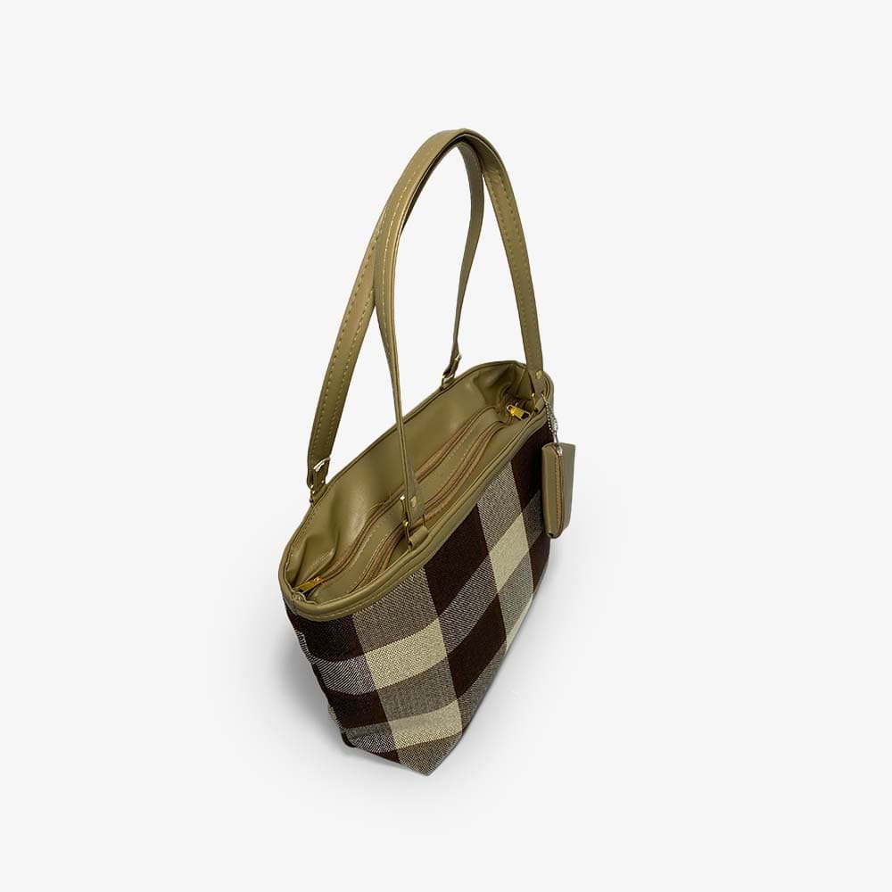 Check Pattern Maroon Tote Bag