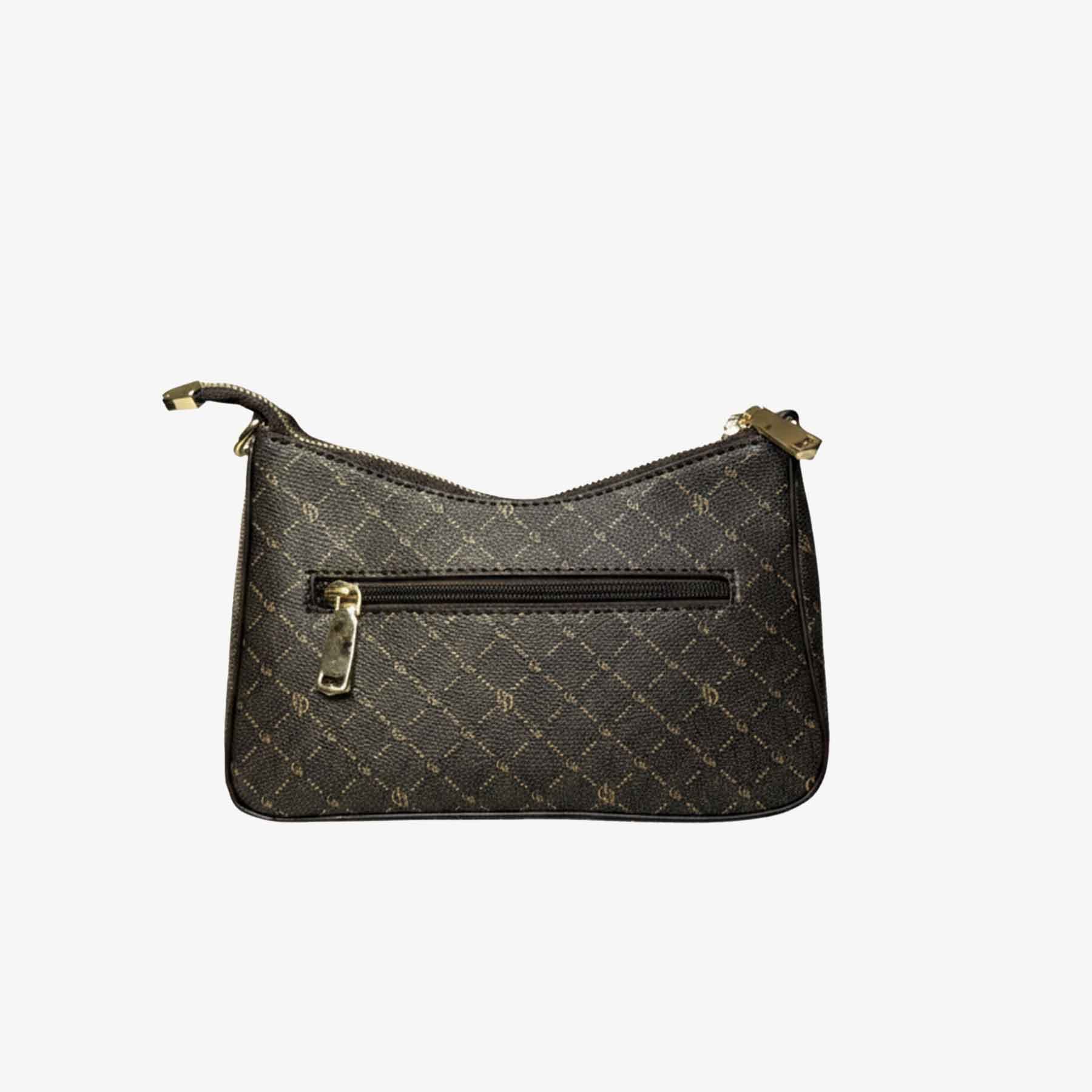 Zenve Checkered Underarm Bag Dark Brown