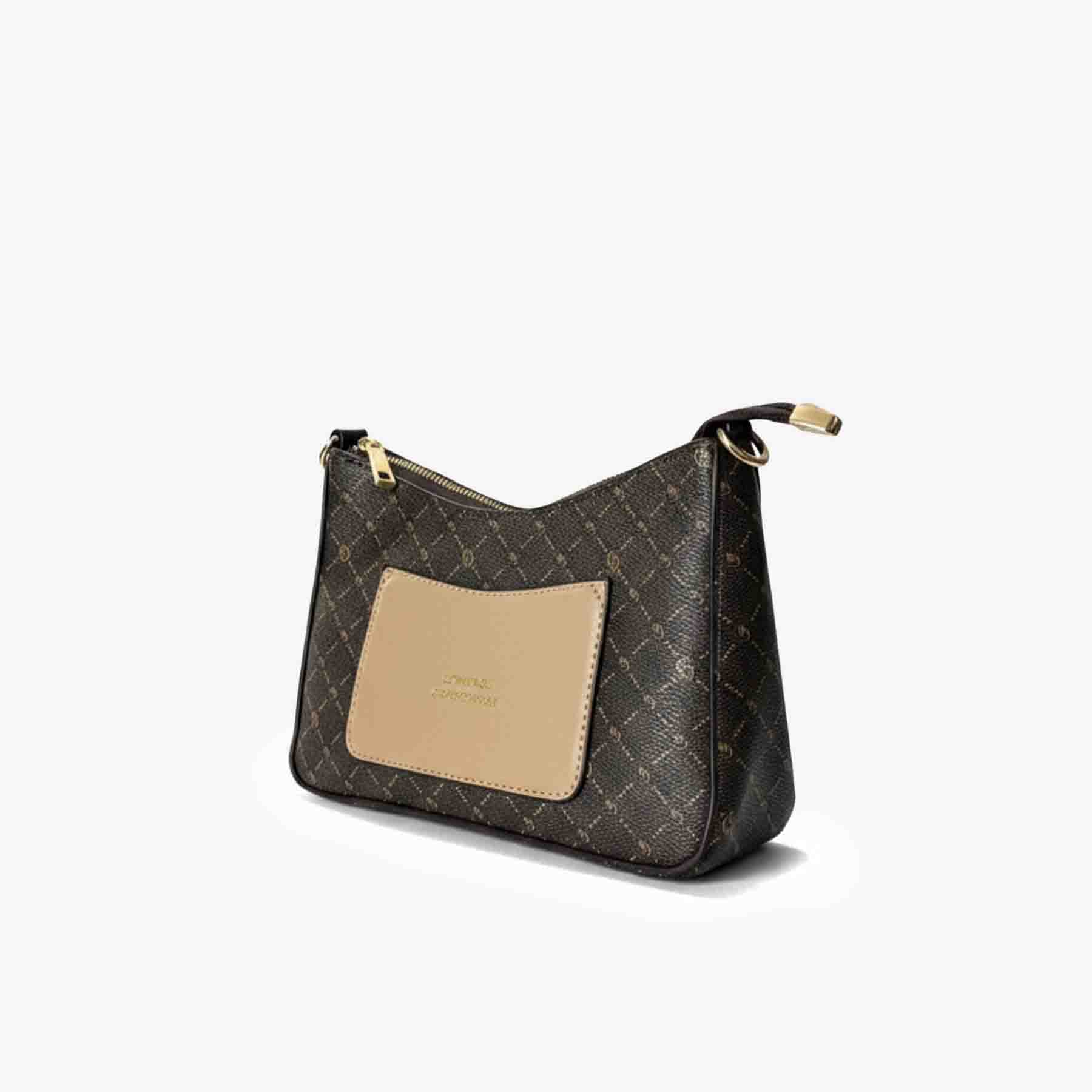 Zenve Checkered Underarm Bag Dark Brown