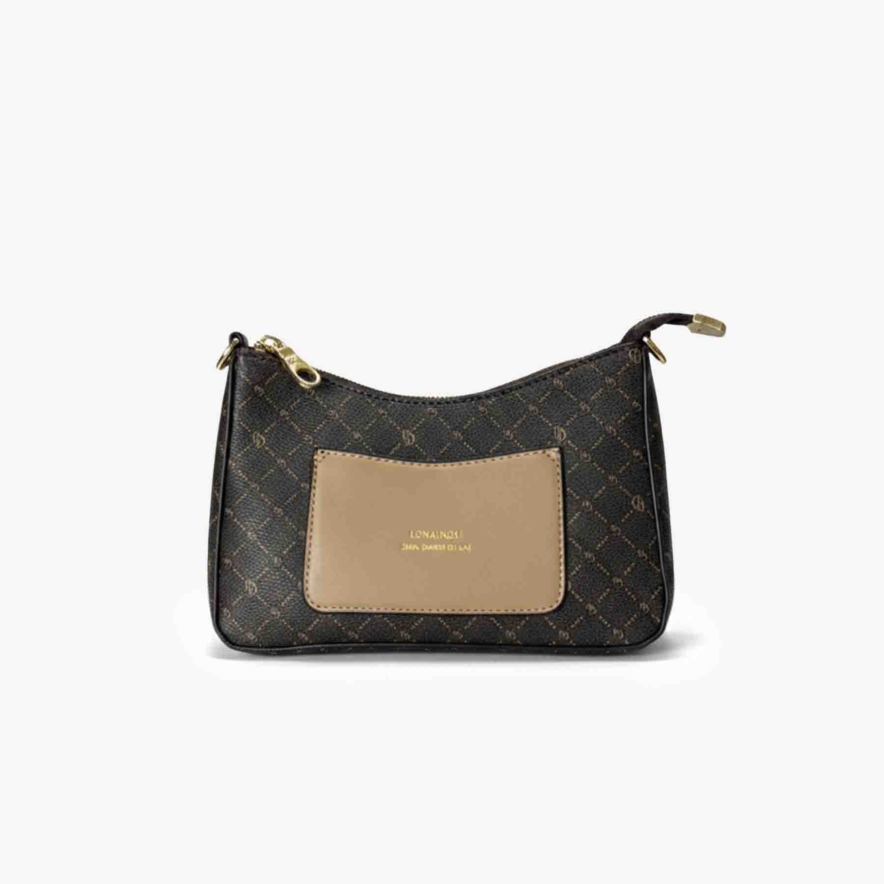 Zenve Checkered Underarm Bag Dark Brown
