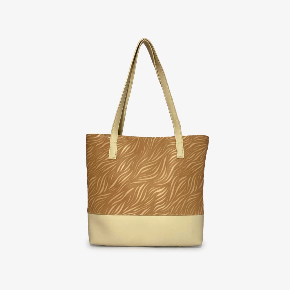 Color Blocked Light Brown-White