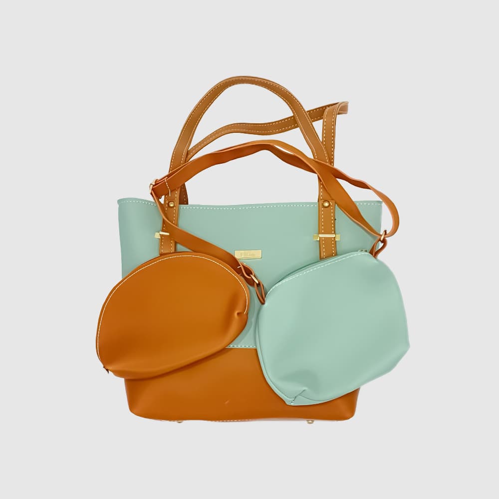 Doir Aqua & Brown Tote Bag