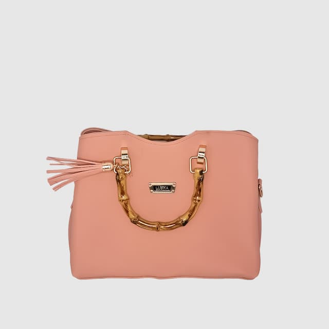 Bamboo Handle Purse Pink