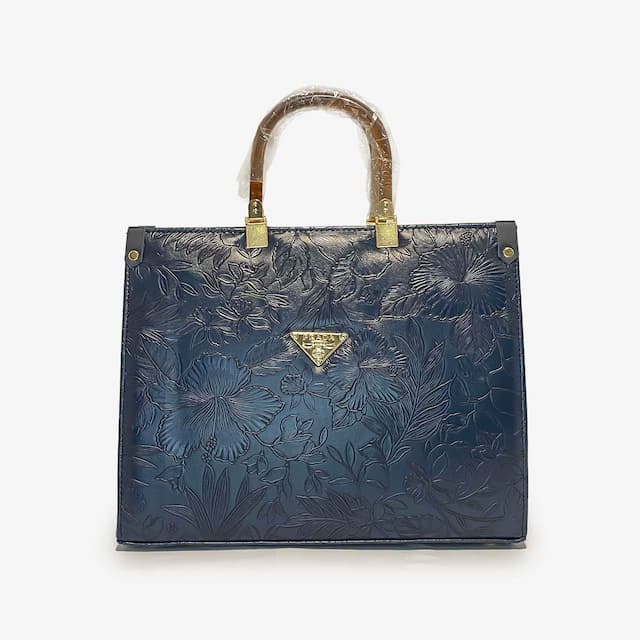 Flowers Designing Tote Bag Blue