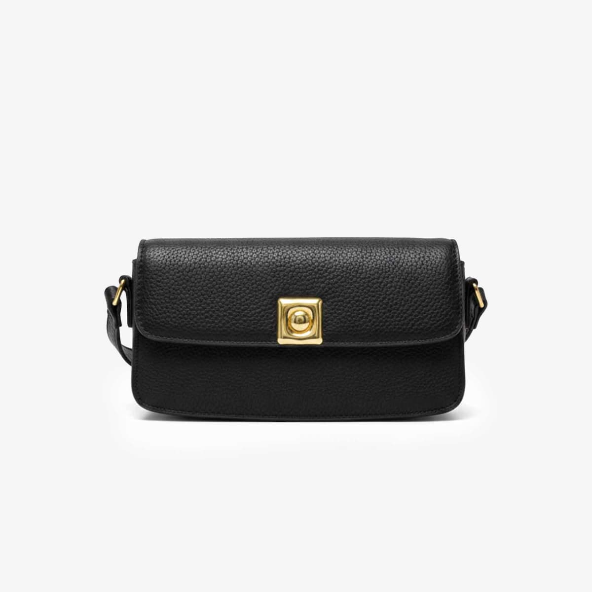 Small Pebbled Leather Crossbody Black